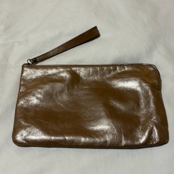 HOBO VIDA Like Wristlet Wallet – Metallic Brown Leather, Compact Everyday Purse - Picture 2 of 5